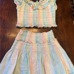 LoveShackFancy Colorful Striped Two-Piece Set